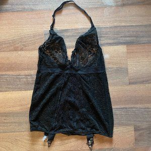 VICTORIA'S SECRET Black Teddy with Garter Straps